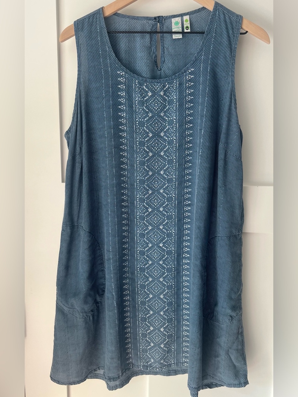 Aventura Eco TENCEL Modal Sleeveless Dress Women’s Large Blue Pockets